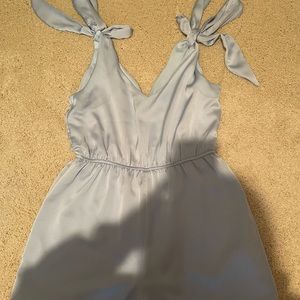 Blue satin romper